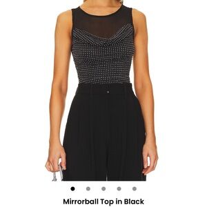 Free People Black Mirrorball Top